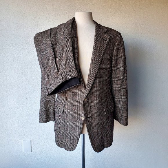 Polo Ralph Lauren Other - Polo Ralph Lauren Vintage Glenn Plaid Tweed Wool 2 Piece Mens Retro Suit 42R/34